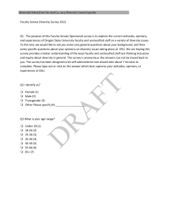 Faculty Senate Diversity Survey 2013