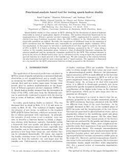 Functional-analysis based tool for testing quark-hadron duality.