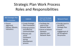 Strategic Plan Work Process