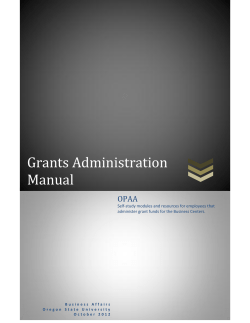 Grants Administration Manual