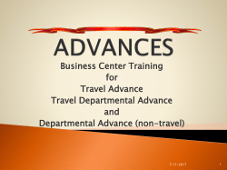 BC Training Travel and Departmental Advances