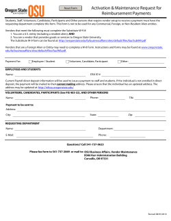 Activation Maintenance Request for Reimbursement Payments (Staff, Students, Volunteers, Participants, and Candidates) 08/05/2010