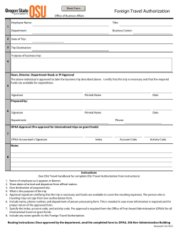 Foreign Travel Authorization