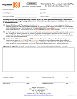 Prior Approval Request Form (OPAS form)