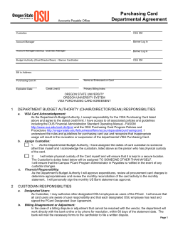 Purchasing Card Department Agreement