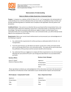 FIS 411-01 - MOU Obtain Airfare Quote from Contracted Vendor