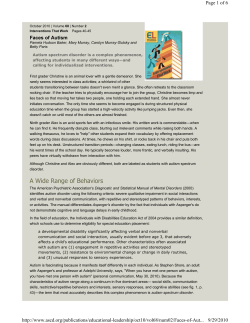 Article on Autism Spectrum