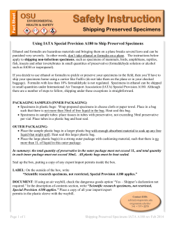 Shipping Preserved Specimens