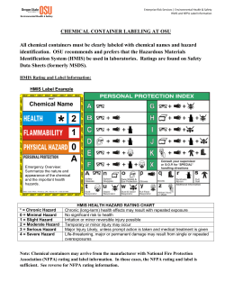 Chemical Container Labeling Systems (HMIS and NFPA)
