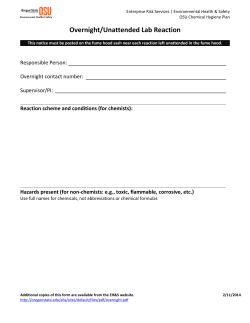 Overnight/Unattended Lab Reaction/Process Form