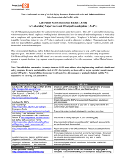 Lab Resource Binder Information Page