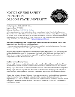 Richardson Hall Fire Inspection