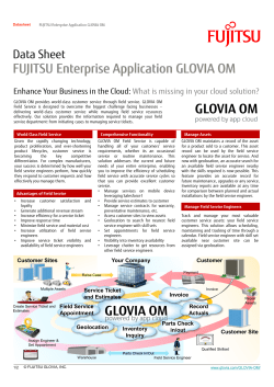 GLOVIA OM Field Service Overview