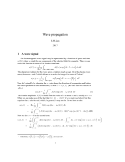 Group velocity , pulses