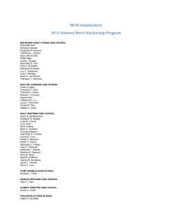 2012 National Merit Semifinalists