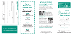 Parent Academy fall schedule