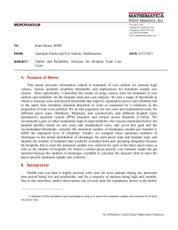 Outlier and Reliability Analyses for Hospital Total Care Costs Information (PDF: 161KB/17 pages)