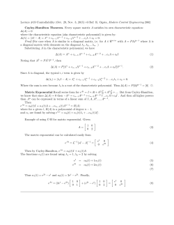 Controllability and Cayley-Hamilton notes
