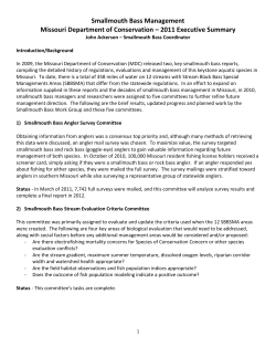 2011 Smallmouth Bass Management Executive Summary