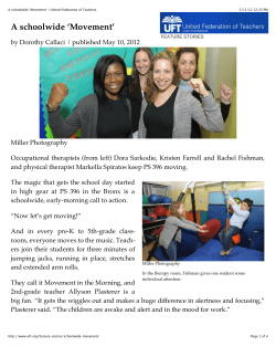 A Schoolwide 'Movement' -- Occupational and physical therapists keep PS 396 moving