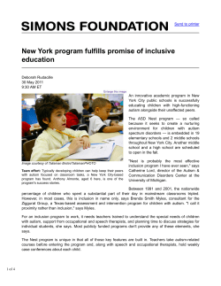 New York program fulfills promise of inclusive education