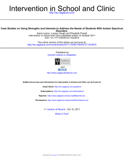 Case Studies in Using Strengths and Interests to Address the Needs of Students With Autism Spectrum Disorders