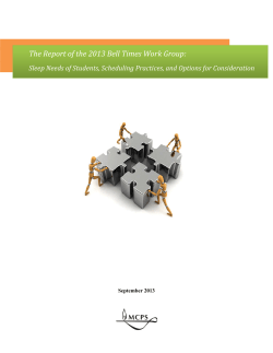 2013 Bell Times Work Group Report