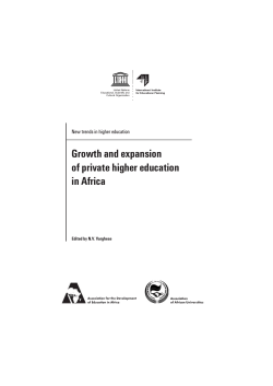 Growth and Expansion of Higher Education in Africa