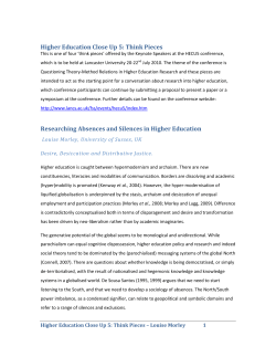 Higher Education Close Up 5: Think Pieces