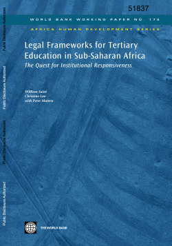 Frameworks for Tertiary Education in Sub-Saharan Africa: The Quest for Institutional Responsiveness