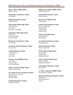 MCPS Educators Receiving National Board Certification in 2009