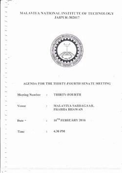 Agenda for 34th Senate Meeting