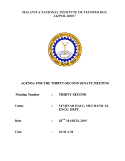 Agenda for 32nd Senate Meeting