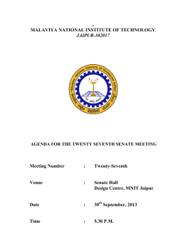Agenda for 27th Senate Meeting