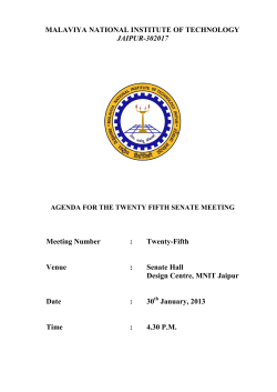 Agenda for 25th Senate Meeting