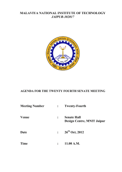 Agenda for 24th Senate Meeting