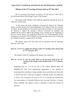 Minutes of 23rd Senate Meeting