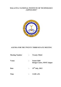 Agenda for 23rd Senate Meeting