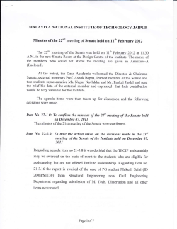 Minutes of 22nd Senate Meeting