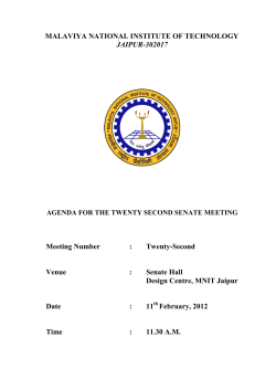 Agenda for 22nd Senate Meeting