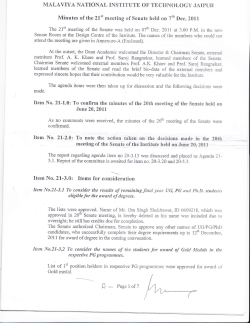 Minutes of 21st Senate Meeting