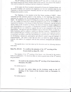 Minutes of 20th Senate Meeting