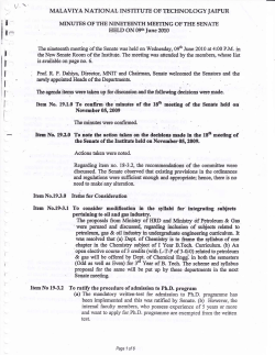 Minutes of 19th Senate Meeting