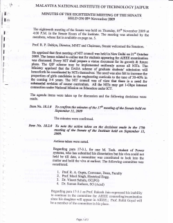 Minutes of 18th Senate Meeting