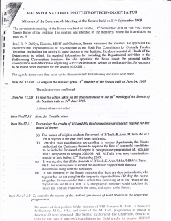 Minutes of 17th Senate Meeting