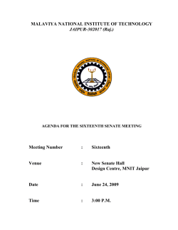 Agenda for 16th Senate Meeting