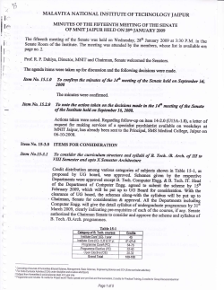 Minutes of 15th Senate Meeting