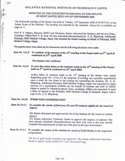 Minutes of 14th Senate Meeting