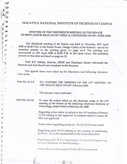 Minutes of 13th Senate Meeting