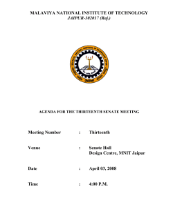 Agenda for 13th Senate Meeting